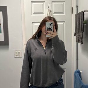 Gray Izod Quarter-Zip Crewneck